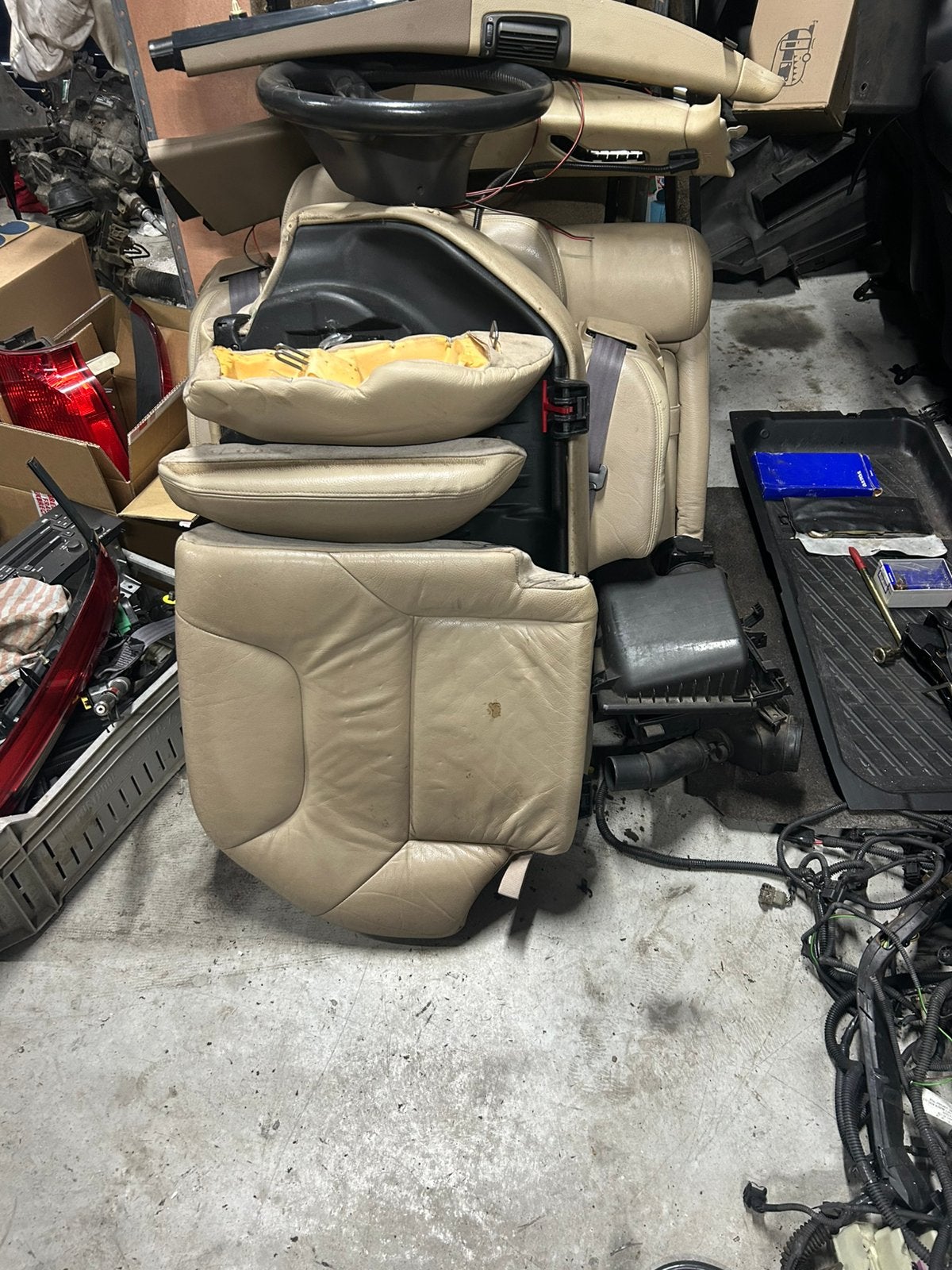 Achterbank Volvo V70 2001 beige leder Bijna gratis, Ophalen, Gebruikt, Volvo