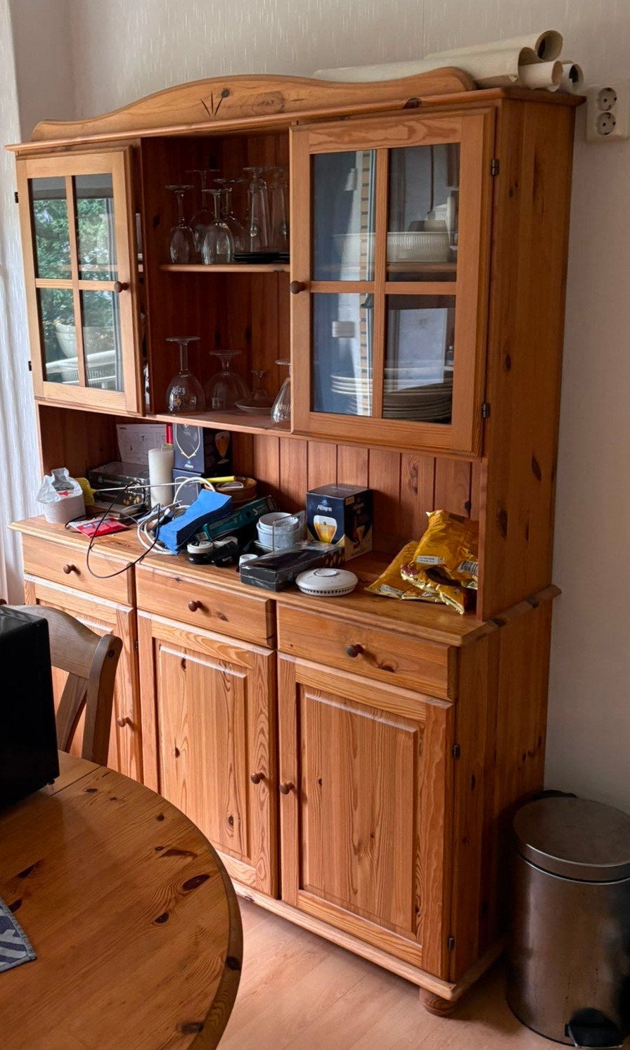 Oude grenen buffetkast, Huis en Inrichting, Kasten | Buffetkasten, Ophalen of Verzenden, Gebruikt, 25 tot 50 cm, 150 tot 200 cm