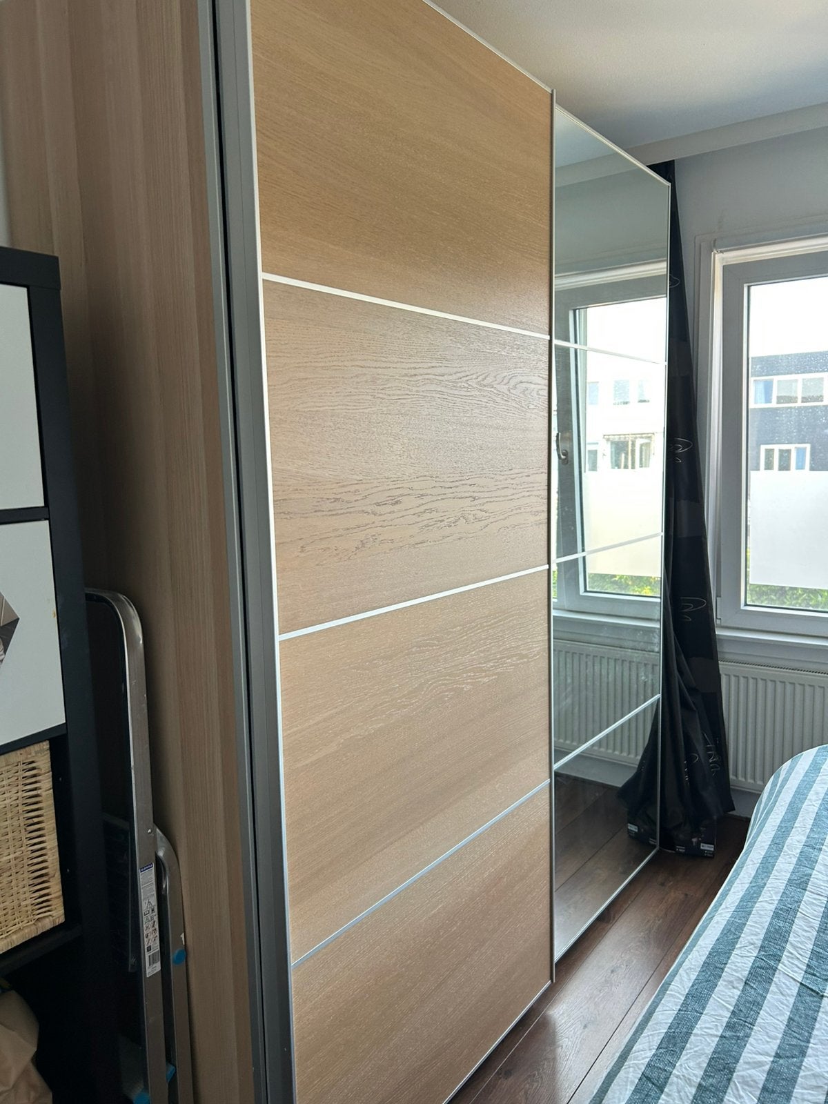 IKEA PAX kast met schuifdeuren en spiegel, Ophalen, Gebruikt, 200 cm of meer, 50 tot 75 cm