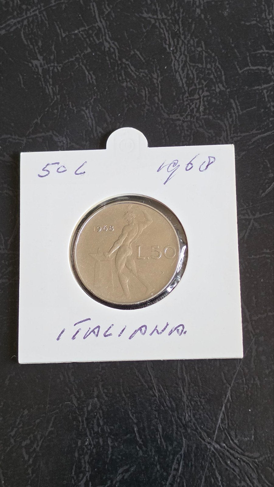 Italiaanse 50 Lire munt 1968, Postzegels en Munten, Ophalen of Verzenden, Gestempeld