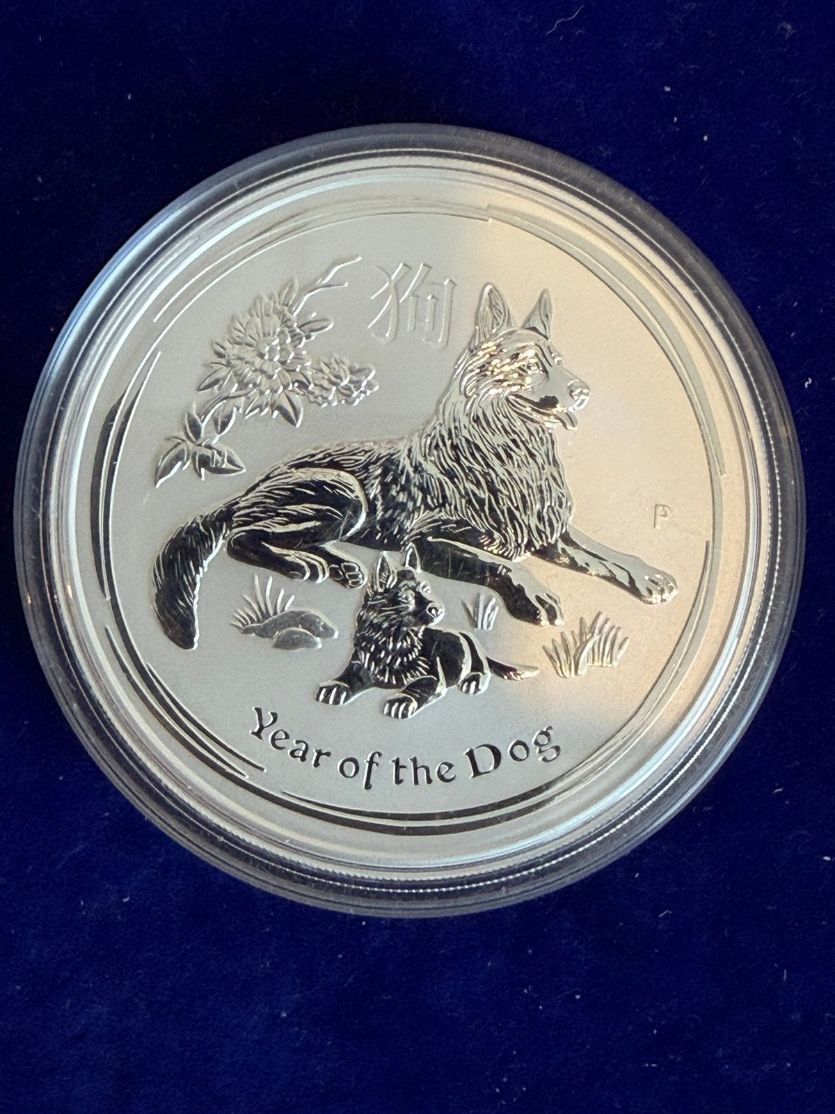 Lunar 2.  5 oz zilver Dog.2018, Postzegels en Munten, Edelmetalen en Baren, Ophalen of Verzenden, Zilver
