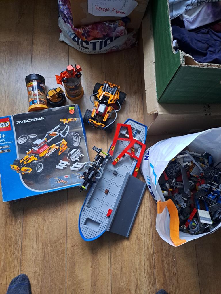 Grote tas vol LEGO met auto, boot en boekjes, Ophalen