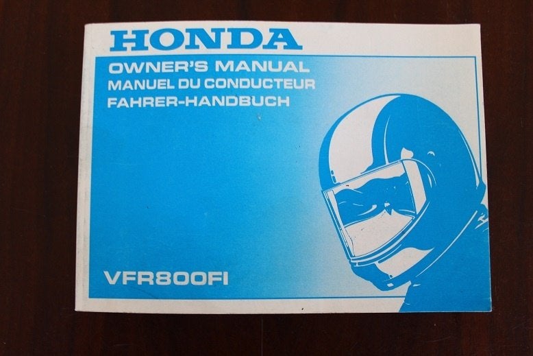 Honda VFR800FI 1998 motorcycle owner's manual  VFR 800 FI, Ophalen of Verzenden, Honda