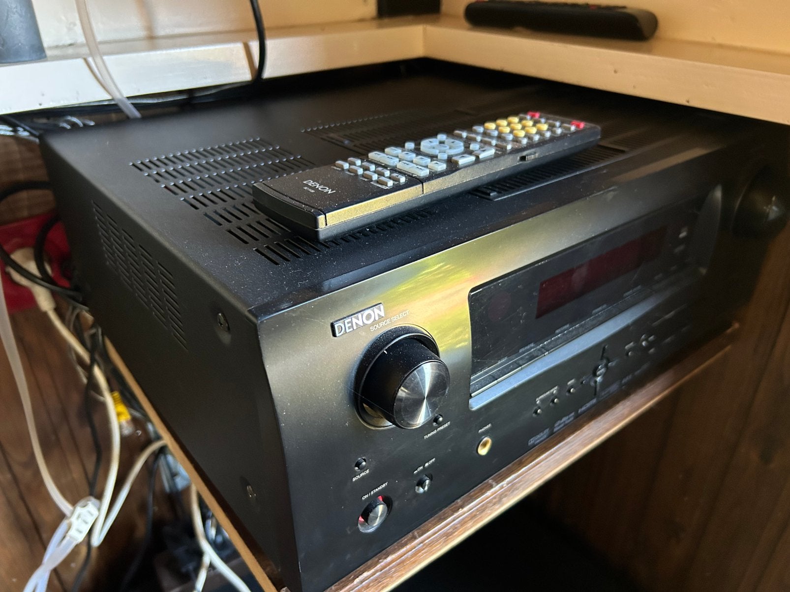 Versterker Denon AVR-1610 met afstandsbediening, Gebruikt, Denon, Ophalen of Verzenden, 120 watt of meer