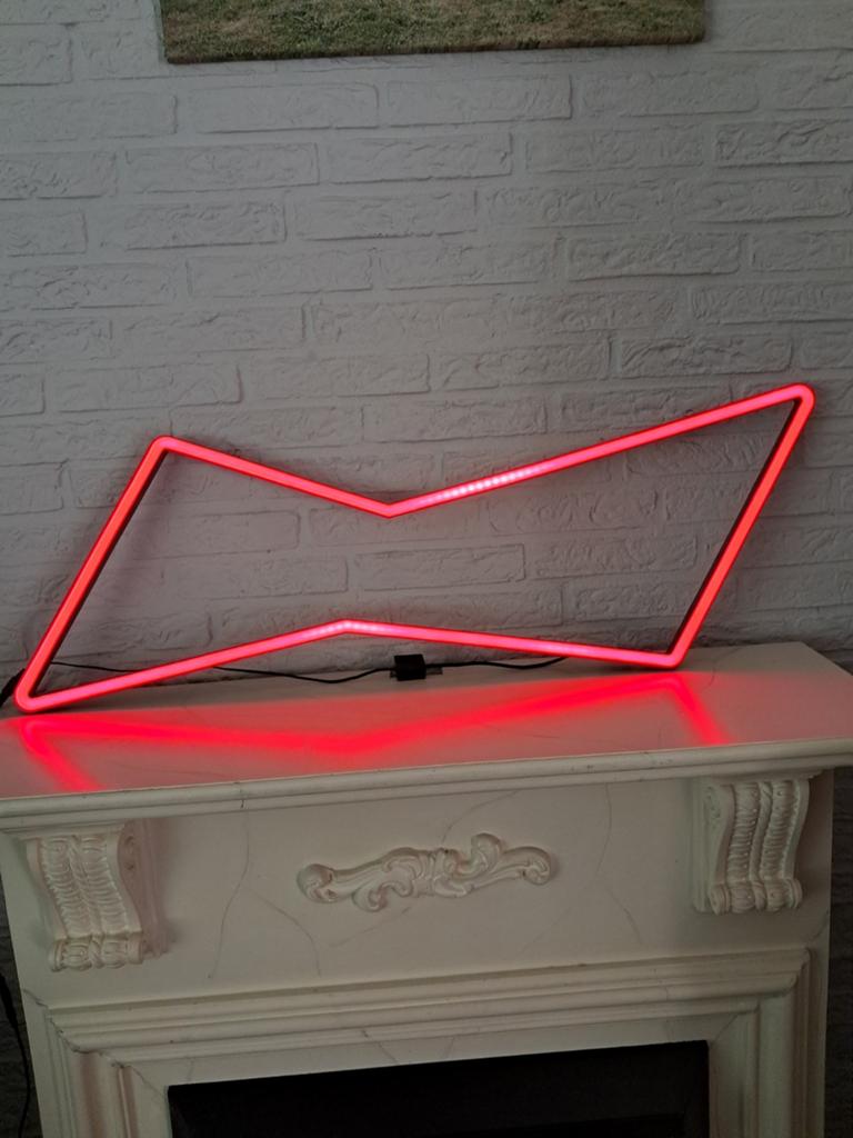 Grote originele Budweiser led Lichtbak met adapter en dimer, Ophalen of Verzenden, Zo goed als nieuw, Lichtbak of (neon) lamp