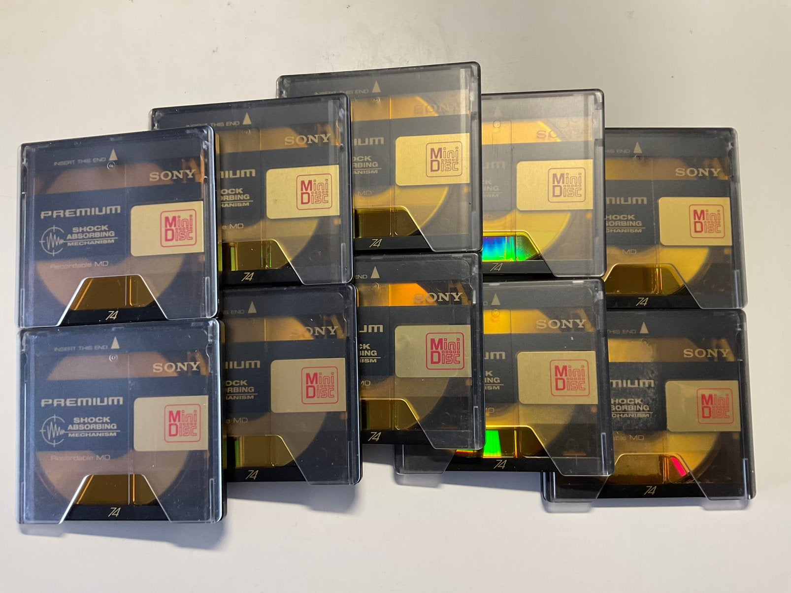 Minidisc’s.  SONY PREMIUM GOLD. 10x als nieuw  74 minuten, Ophalen of Verzenden, Discman