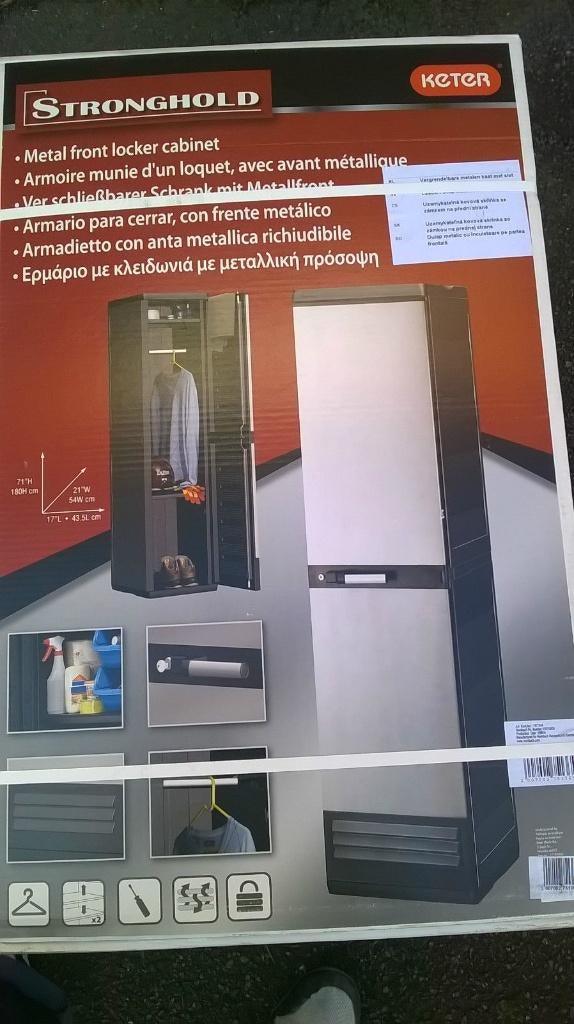 Keter Hogekast locker antraciet metaalfront 180 x 43,5 cm, Ophalen, Keter, Ericssonstraat 17, 5121 MK, Rijen, Nieuw