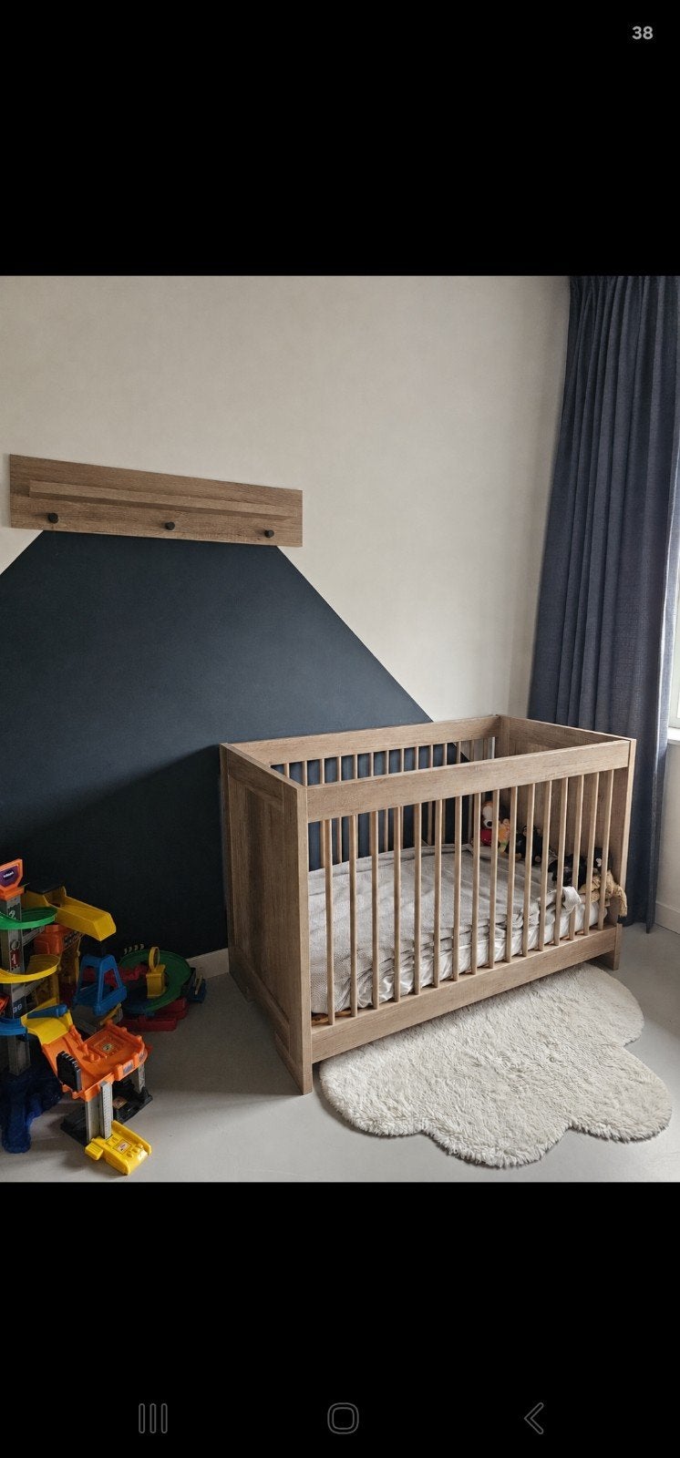 Babykamer set: Ledikant, Commode en Kledingkast, Ophalen, Zo goed als nieuw, Minder dan 140 cm, Minder dan 70 cm