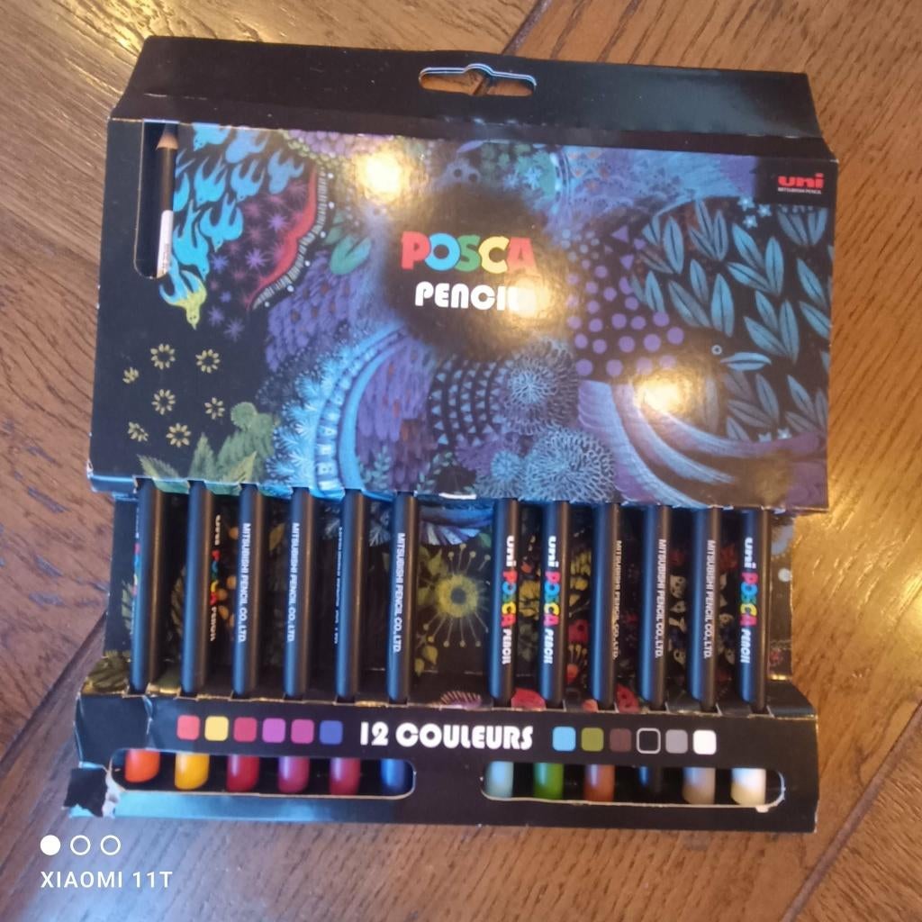 Posca Uni Pencil Set - 12 stuks - Waterbestendig incl.verz., Hobby en Vrije tijd, Tekenen, Ophalen of Verzenden, Nieuw, Potlood of Stift