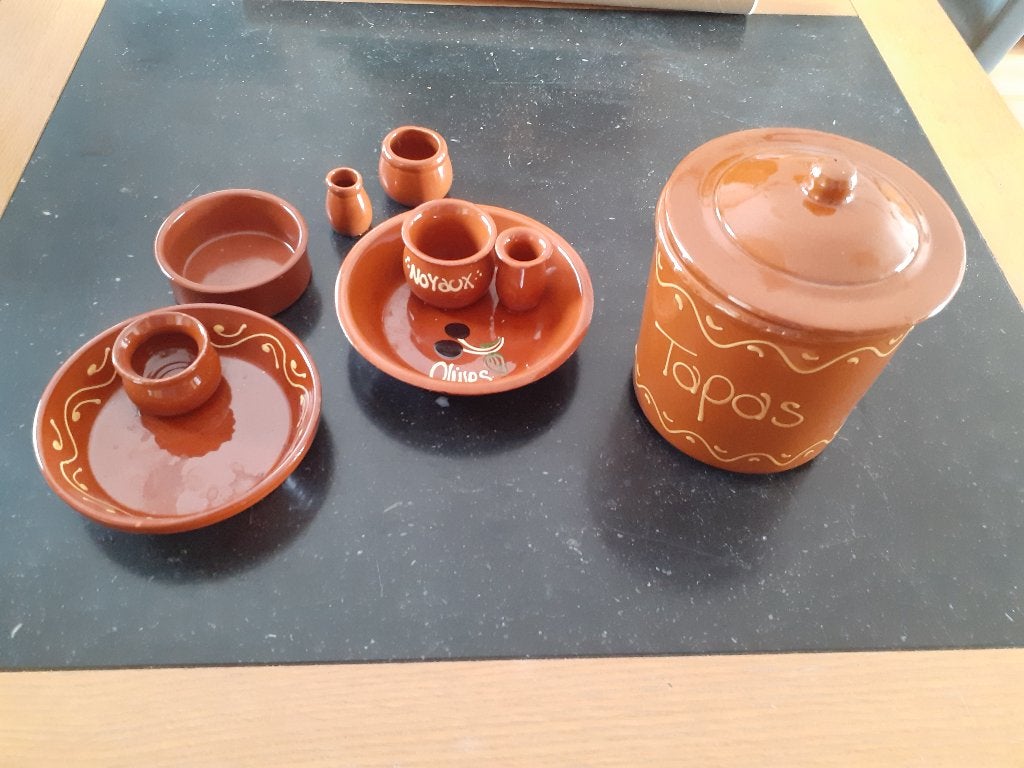 Tapas potten, Huis en Inrichting, Keuken | Potten en Pannen, Ophalen, Zo goed als nieuw, Steen/keramiek, Pot, Bus of Blik