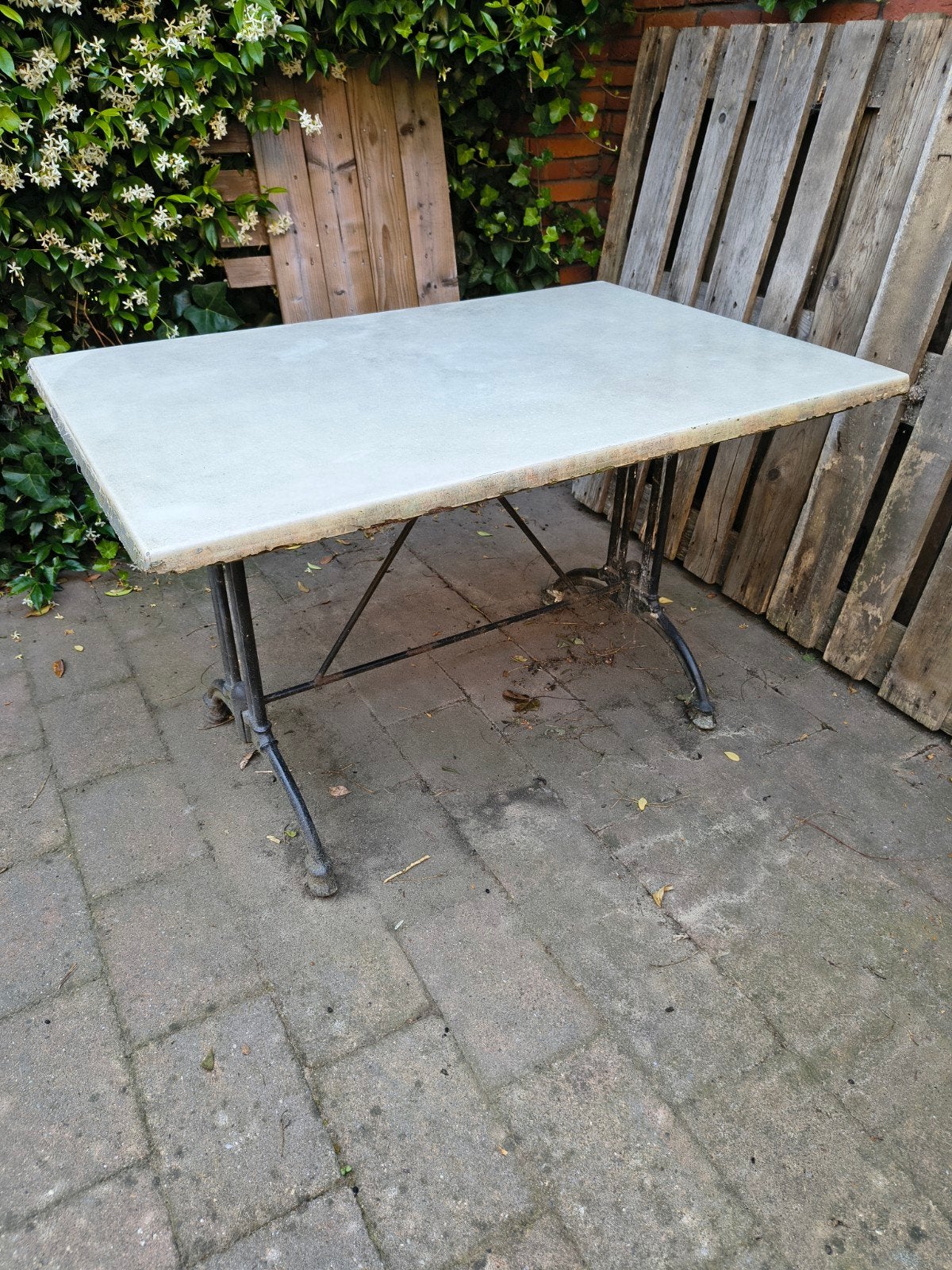 Stevige tuintafel, 120 bij 80 cm., Ophalen, Gebruikt, Rechthoekig, Hout