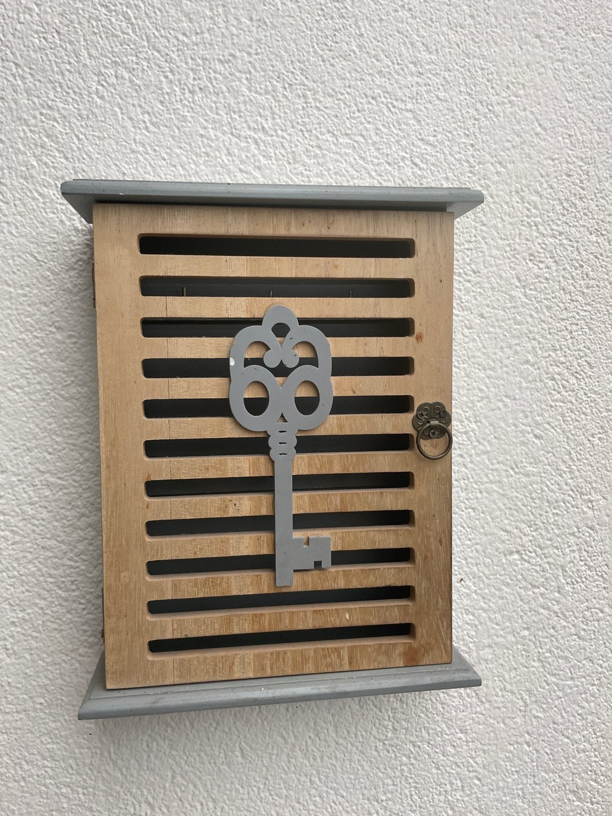 Houten sleutelkastje met sleuteldecoratie, Hout, Gebruikt, Ophalen of Verzenden, Landelijk