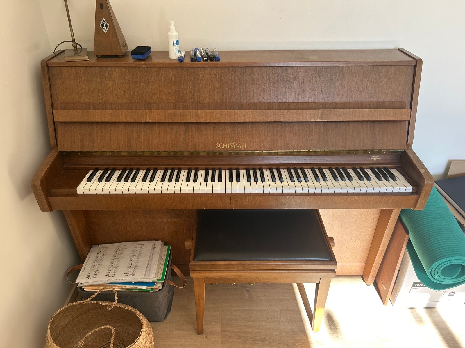 Schimmel Piano - Goed onderhouden, Muziek en Instrumenten, Piano's, Ophalen, Gebruikt, Bruin, Piano