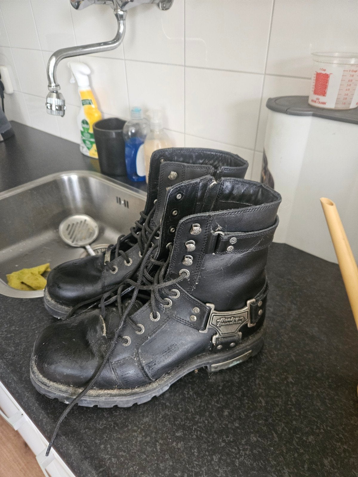 Harley-Davidson motorlaarzen - Zwart - Maat 44, Zwart, Boots, Ophalen of Verzenden, Zo goed als nieuw