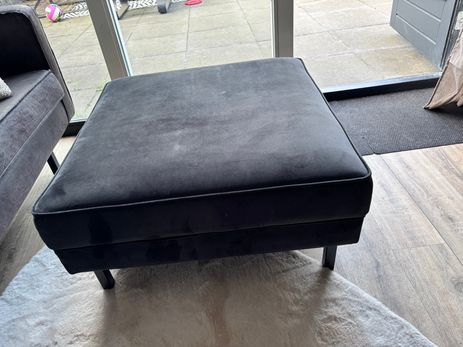 Woood hocker antraciet, Ophalen, Zo goed als nieuw, Vierkant, 75 tot 100 cm