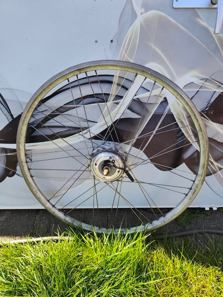 Stella voorwiel (36V) met motor voor elektrische fiets, Gebruikt, Stella, Ophalen of Verzenden, Aluminium
