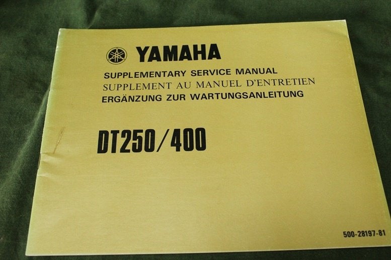 Yamaha DT250 DT400 1974 motorcycle service manual supplement, Ophalen of Verzenden, Yamaha