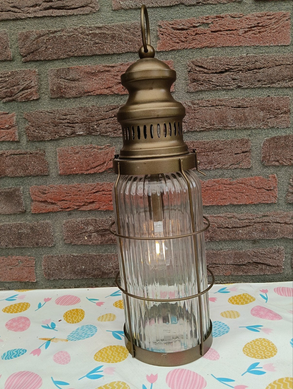 Stormlantaarn met LED lamp - Vintage stijl, Metaal, Overige merken, Gebruikt, Overige fittingen