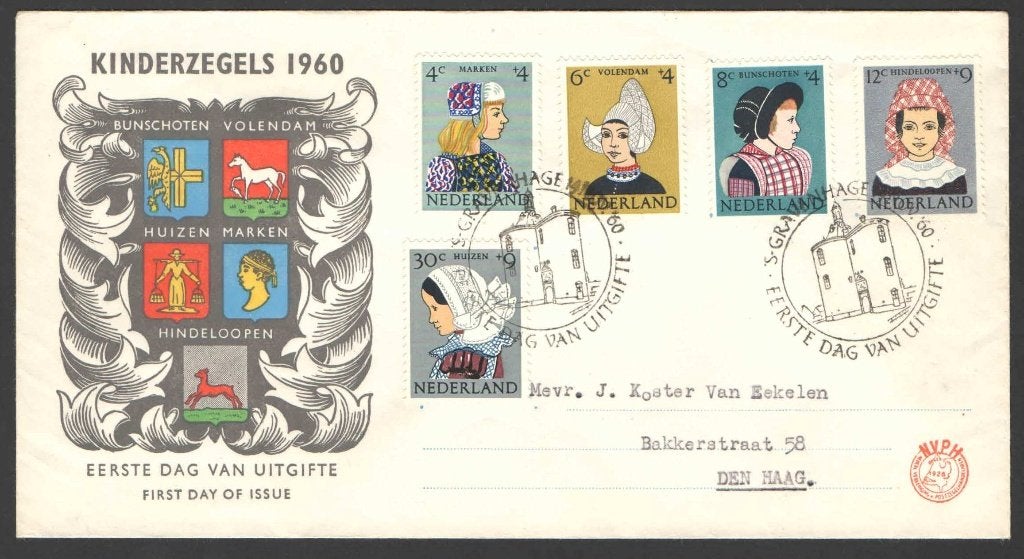 Nederland FDC E46 Met Adres, Kinderpostzegels 1960, Postzegels en Munten, Ophalen of Verzenden, Beschreven, Nederland