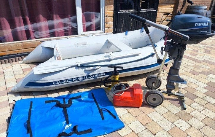 Quicksilver rubberboot 310 sport + Yamaha 4 pk 4-takt