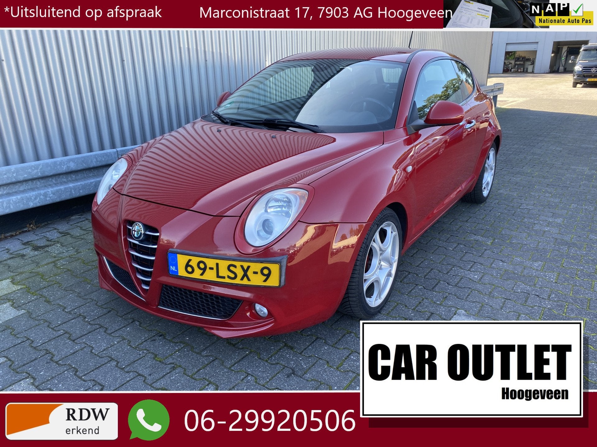 Alfa Romeo MiTo 1.4 Distinctive Leer, Clima, CC, PDC, LM, nw, Auto's, Voorwielaandrijving, Euro 5, Gebruikt, Zwart