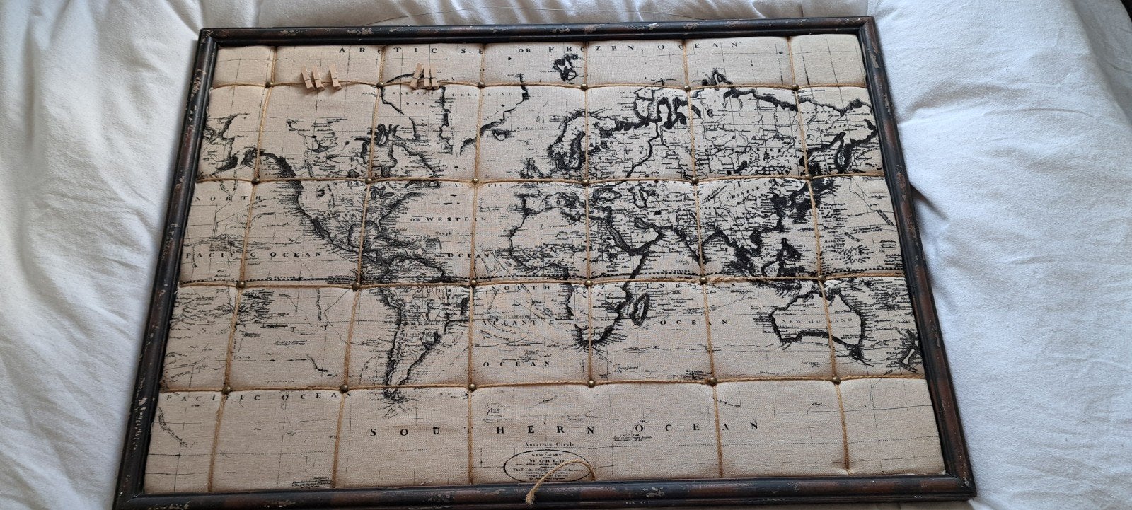 Memobord landkaart, Ophalen of Verzenden, Gebruikt, Rechthoekig, Metaal