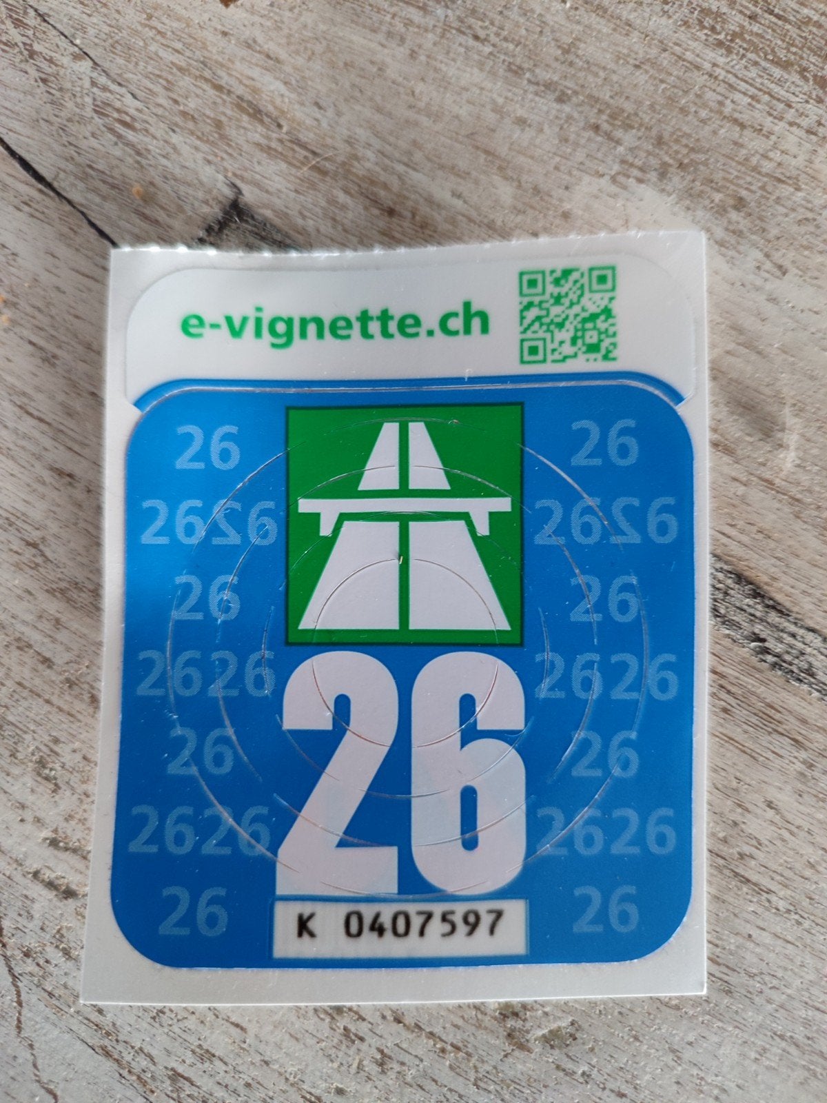 Autovignet voor Zwitserland 2026 + bon, Eén persoon