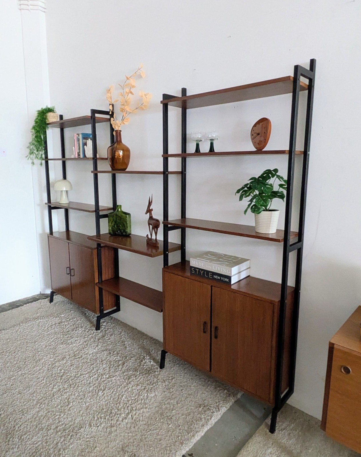 Vintage retro midcentury wandmeubel, Huis en Inrichting, Kasten | Wandmeubels, Ophalen, Gebruikt, 200 cm of meer, .