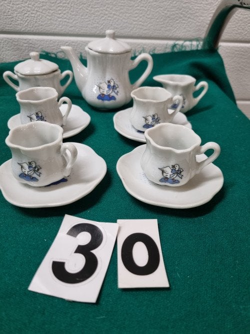 mini servies met gans, Antiek en Kunst, Ophalen of Verzenden