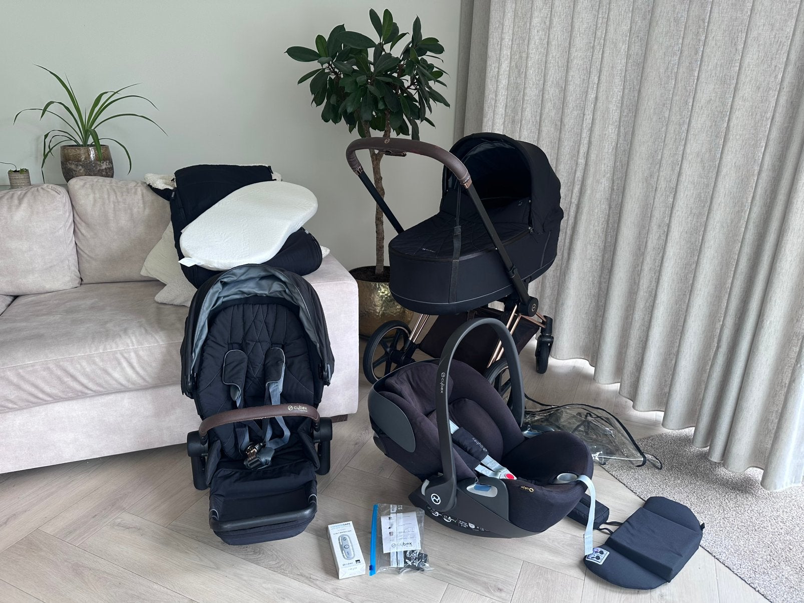 Cybex Priam Rose Gold complete set, Ophalen, Zo goed als nieuw, Overige merken, Met autostoeltje