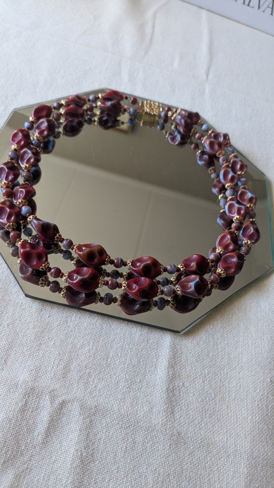 Vintage Dubbelstrengs Kralenketting Jaren '50/'60, Ophalen of Verzenden, Ketting