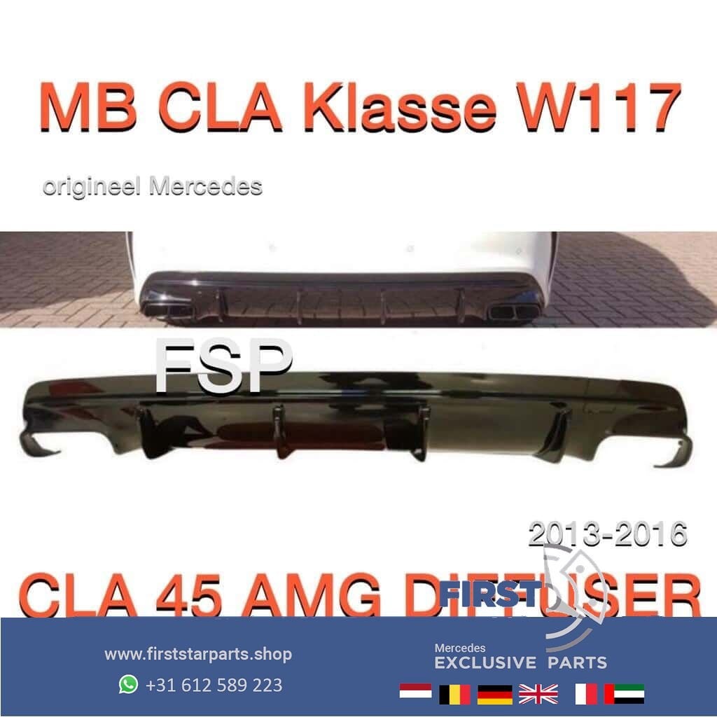 W117 CLA 45 AMG Diffuser zwart achterbumper spoiler CLA45 AM, Ophalen of Verzenden, -, -, -