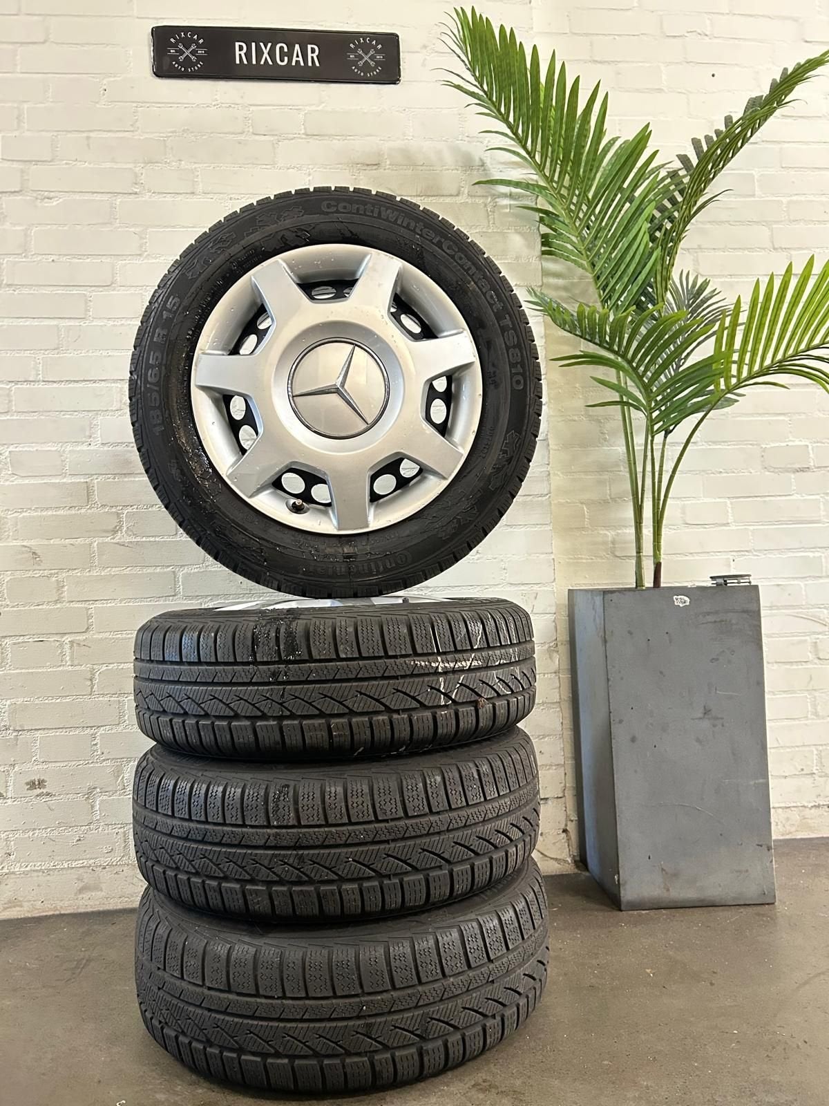 Originele Mercedes stalen winterset A-Klasse + Continental W, Auto-onderdelen, Banden en Velgen, Ophalen, Gebruikt, -, -