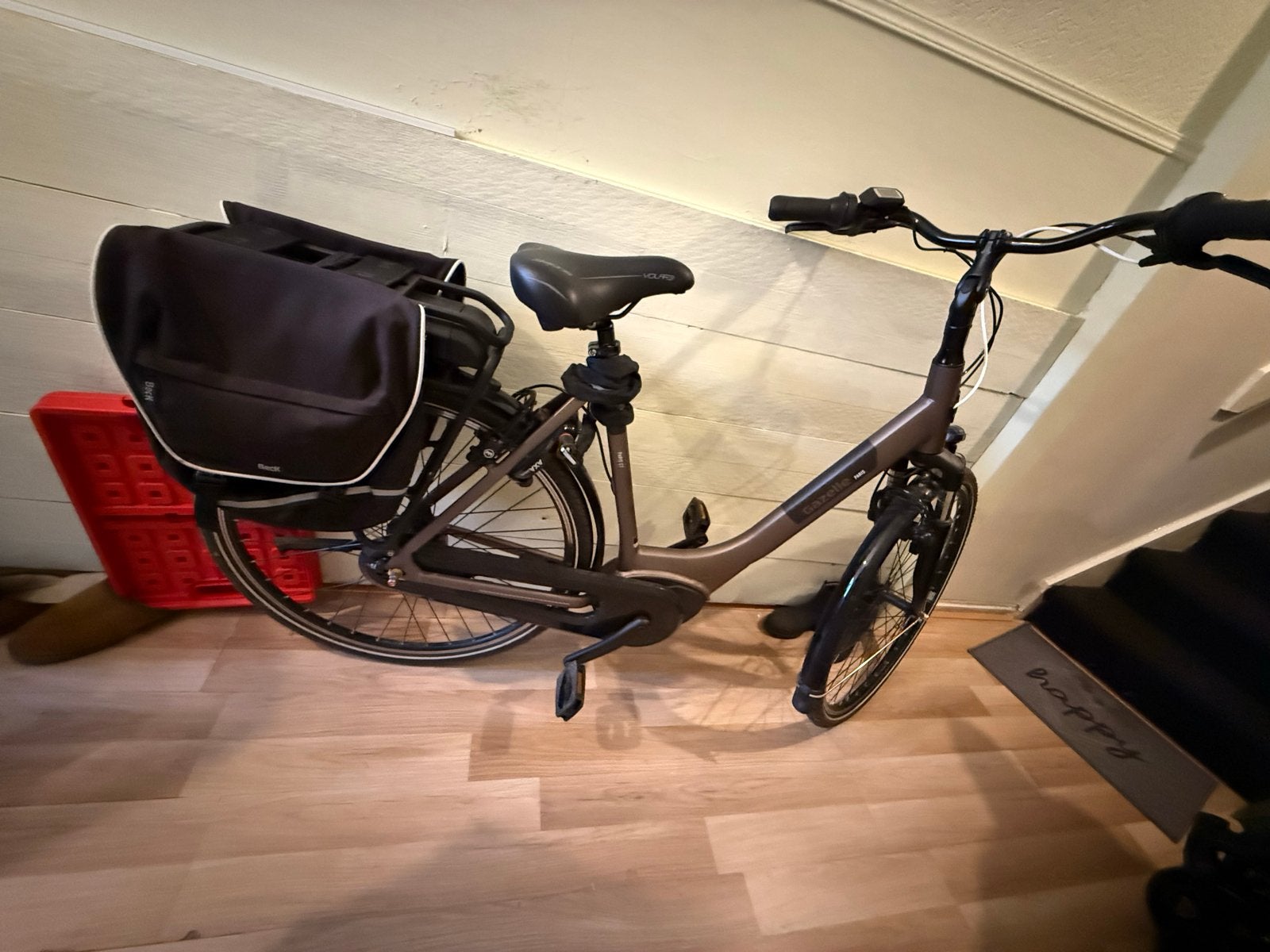 Gazelle Paris C7 HMB E-bike - Frame S - Inclusief fietstasse, Ophalen, Gebruikt, Velgrem, 47 tot 50 cm