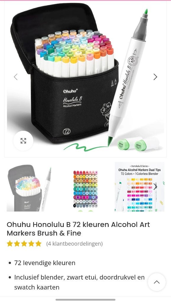 Ohuhu Honolulu B Alcohol Markers - 72 kleuren, Ophalen of Verzenden, Zo goed als nieuw, Potlood of Stift