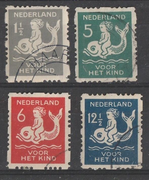 Nederland 1929 Kindroltanding nvph R82/R85, Ophalen of Verzenden, T/m 1940, Gestempeld