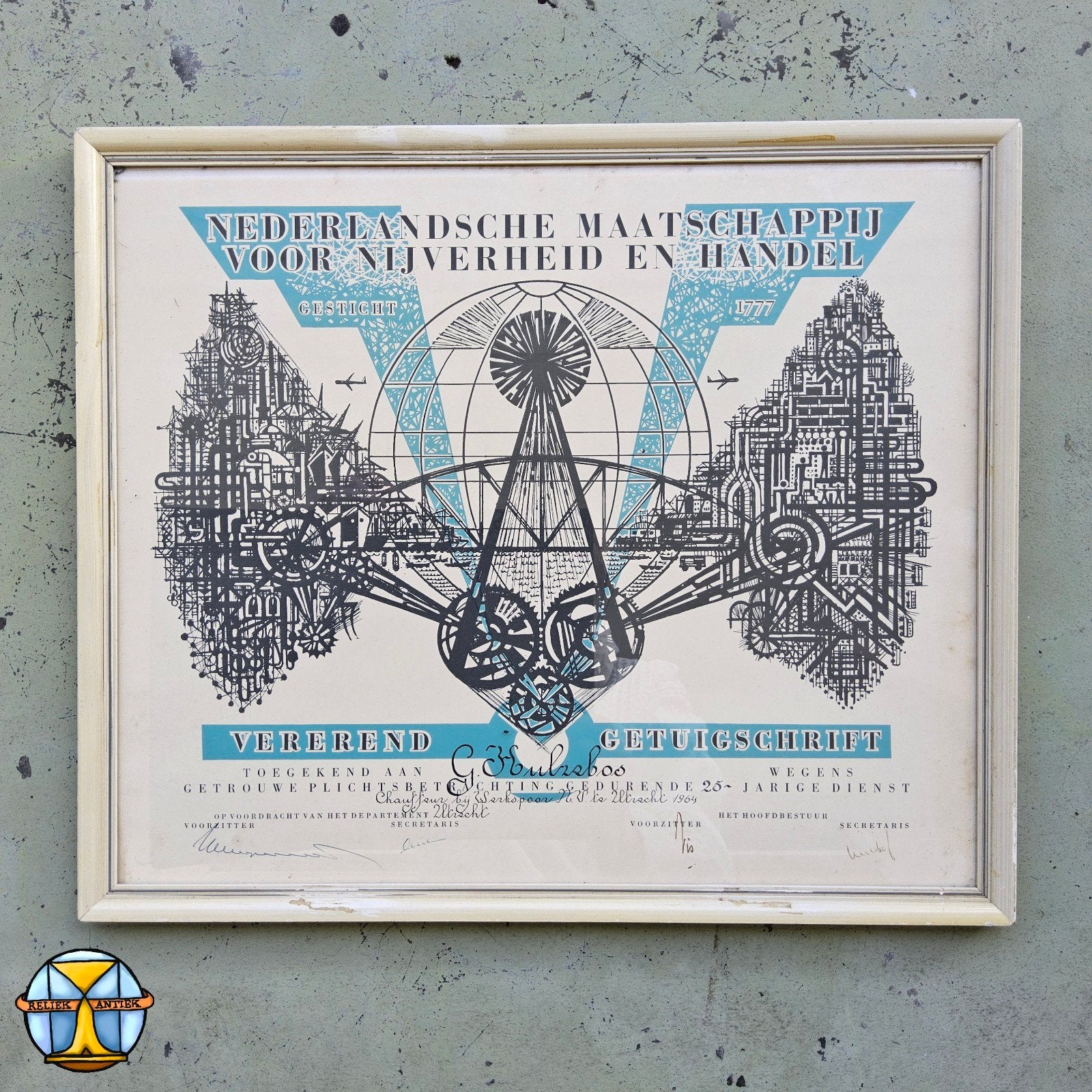Getuigenschrift Nederlandse Maatschappij nijverheid handel, Ophalen of Verzenden