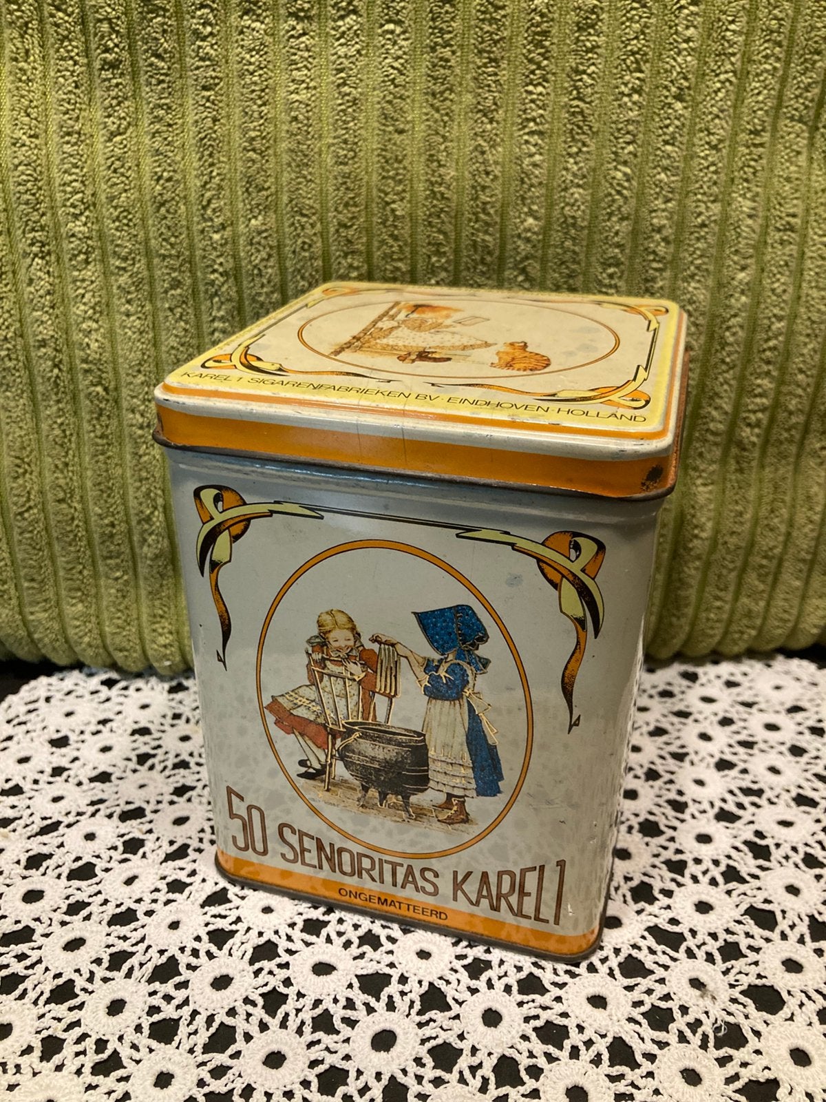 Vintage sigarenblikje Karel I, Holly Hobbie (030326), Verzamelen, Ophalen of Verzenden, Gebruikt, Overige