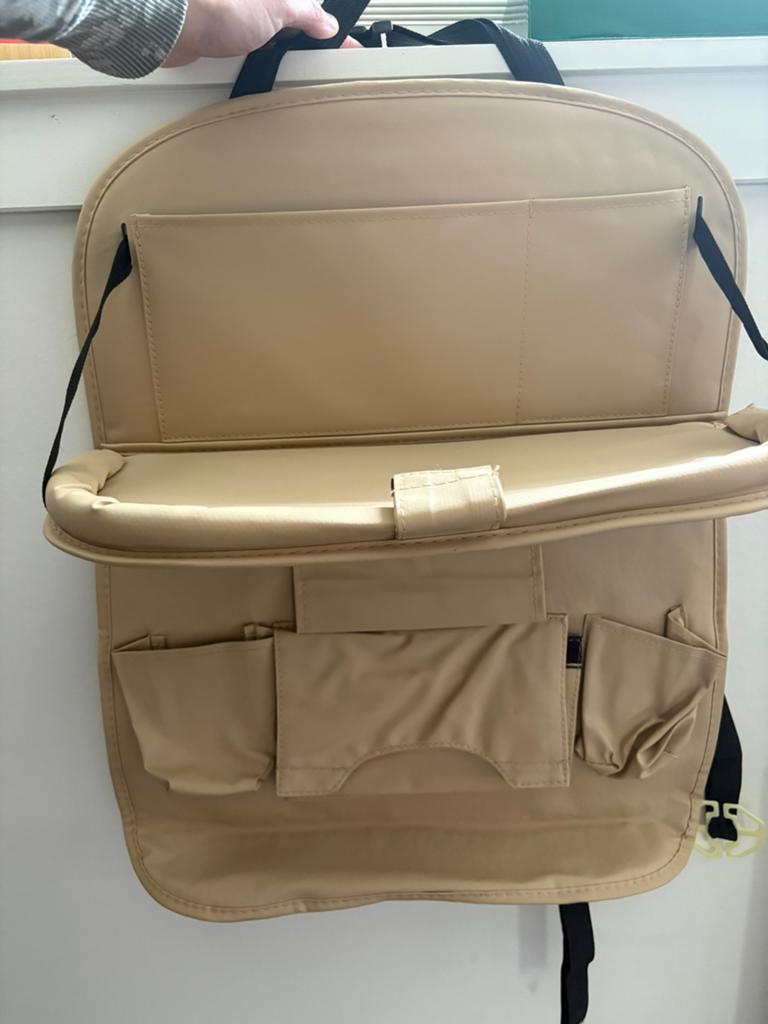 Auto Stoel Organizer met Opklapbare Tafel - Beige, Ophalen of Verzenden, Nieuw