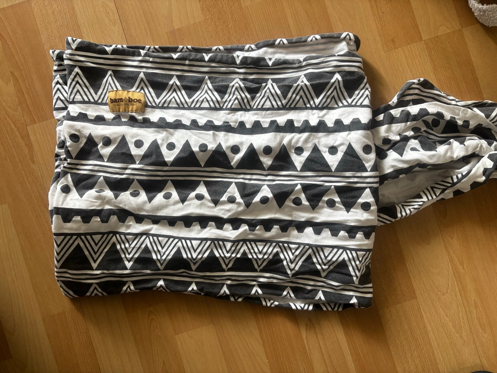 Bam+Boe Draagdoek - Zwart/Wit Patroon, Overige merken, Draagdoek, Gebruikt, Buik of Rug
