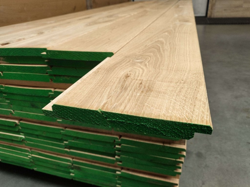 Eiken hout half rabat 19x170mm 300cm dakbeschot, Doe-het-zelf en Verbouw, Hout en Planken