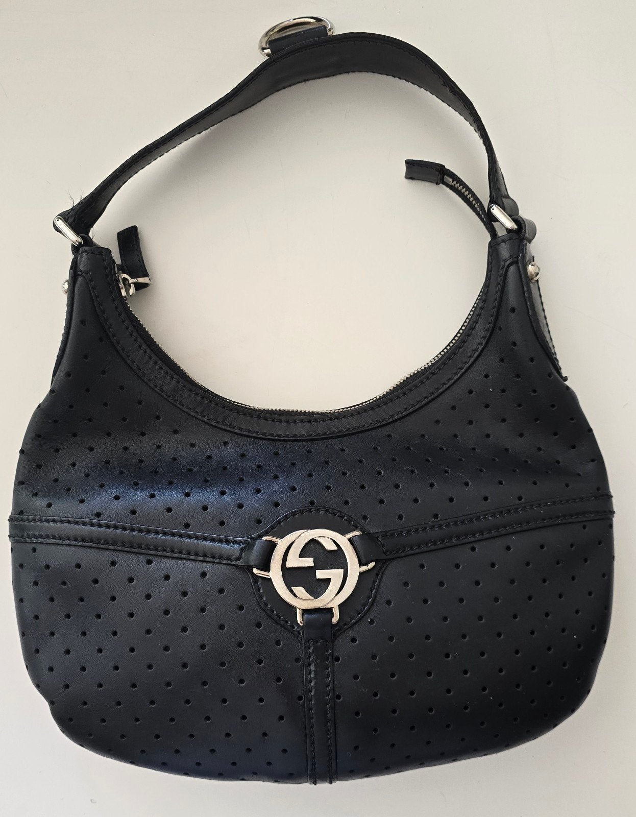 Vintage kalfslederen Gucci tas!, Verzenden, Zwart, Schoudertasje
