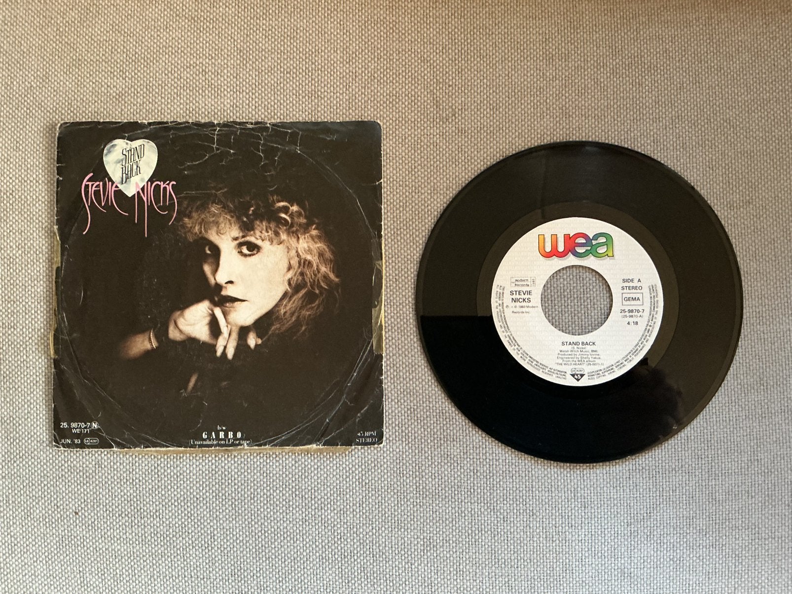Stevie Nicks single vinyl. Stand Back., Ophalen of Verzenden, Gebruikt