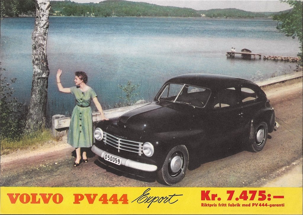 oldtimer Volvo PV444 H Export serie katterug folder leaflet, Boeken, Auto's | Folders en Tijdschriften, Ophalen of Verzenden, Zo goed als nieuw