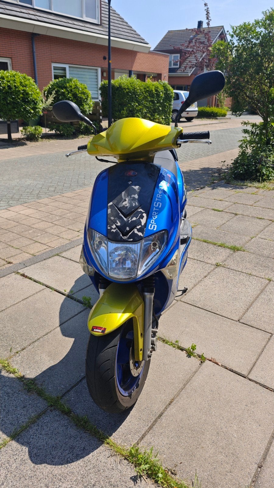 Kymco Vitality 2T scooter - Blauw/Geel, Tweetakt, Gebruikt, Overige modellen, Maximaal 45 km/u