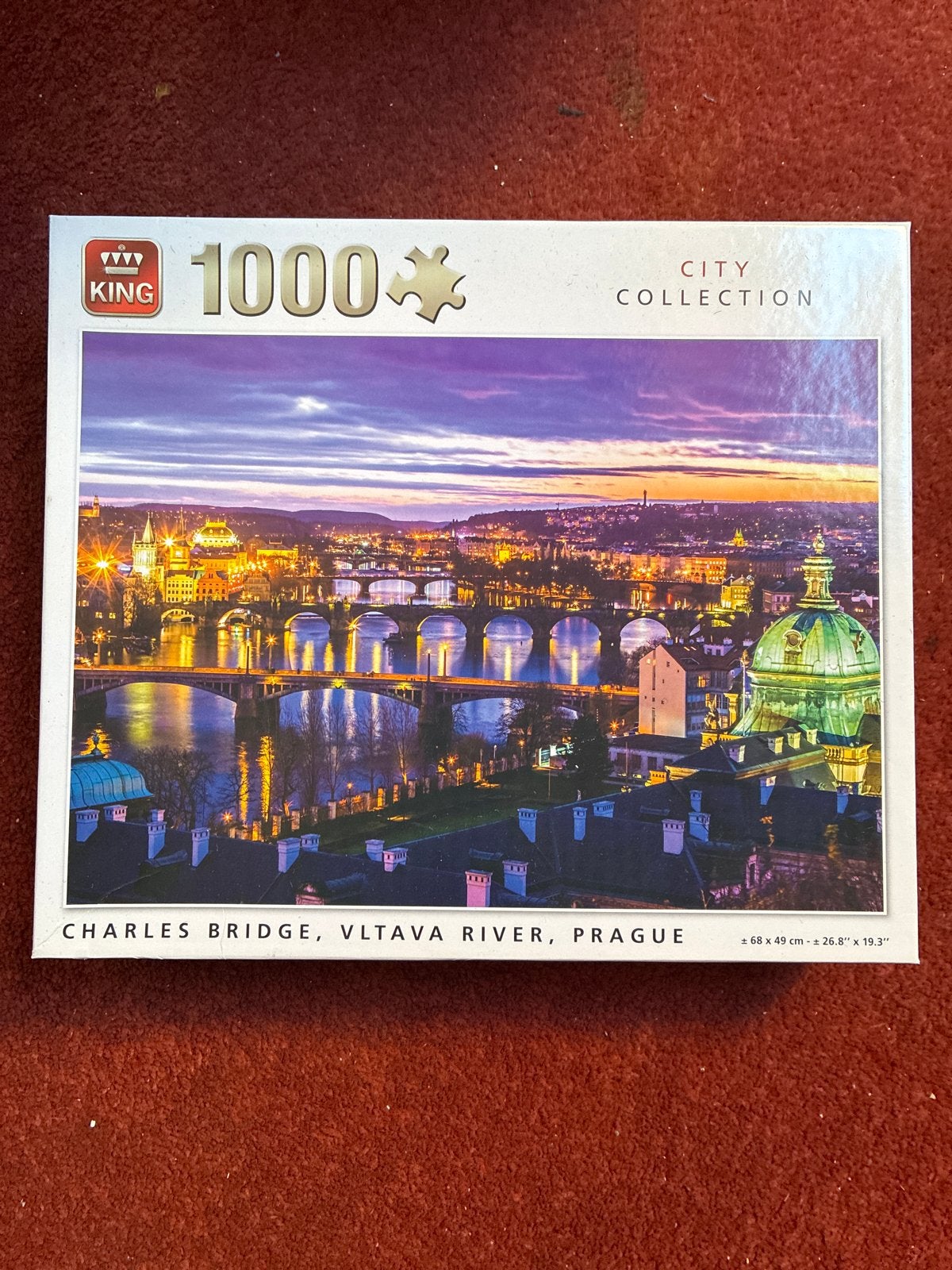King Legpuzzel 1000 stukjes Praag Karelsbrug, Ophalen of Verzenden, 500 t/m 1500 stukjes, Zo goed als nieuw, Legpuzzel