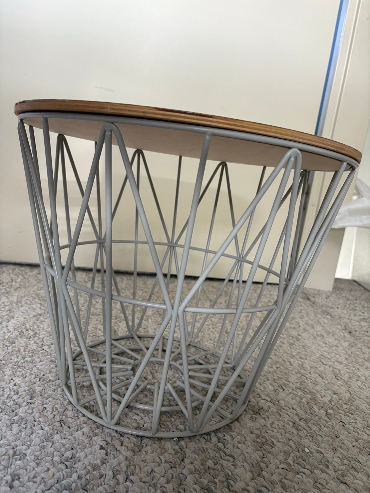 Bijzettafel / Salontafel ferm wire taupe - Ø 50 cm x H 40 cm, Ophalen, Minder dan 45 cm, Gebruikt, Metaal of Aluminium