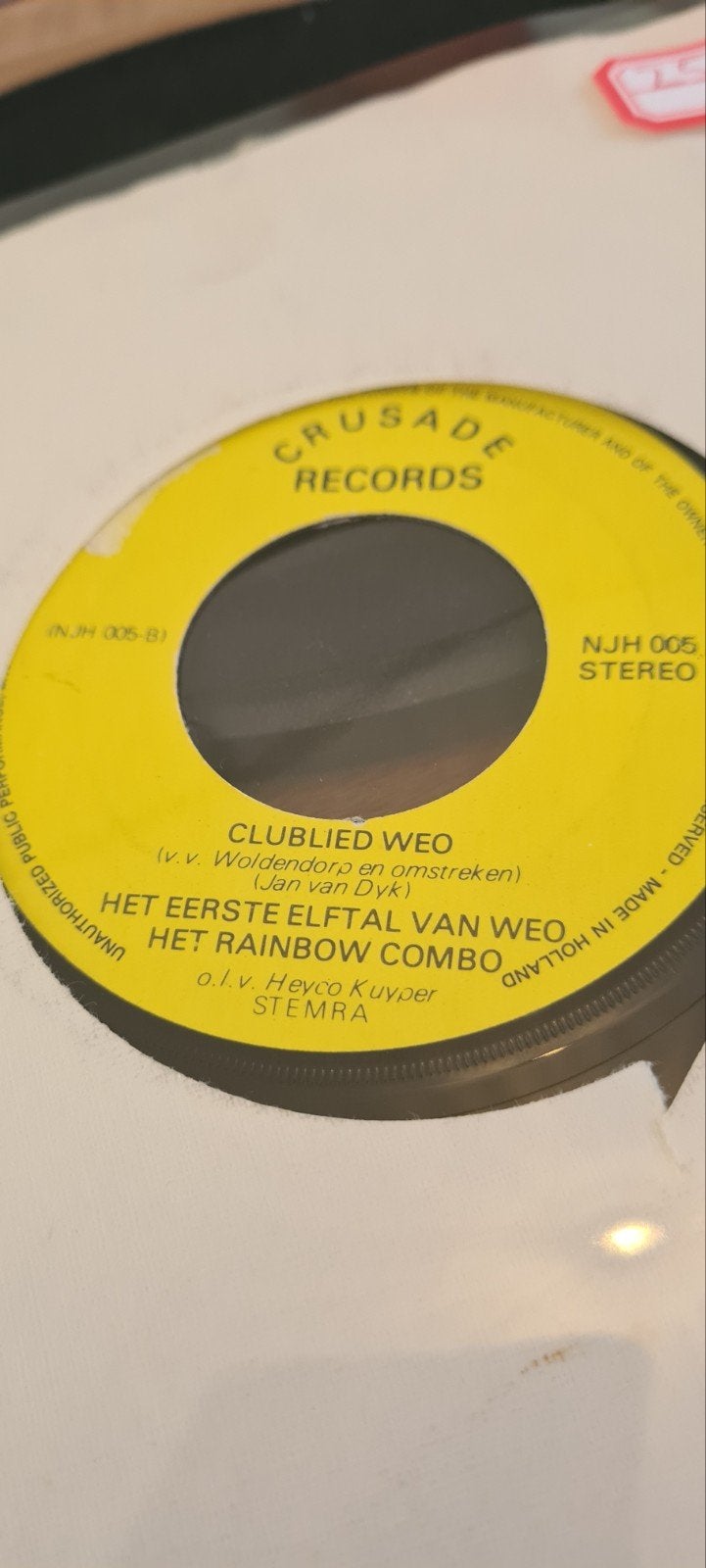 7" Single Het Eerste Elftal van WEO - Clublied WEO, Ophalen of Verzenden, Gebruikt, 7 inch