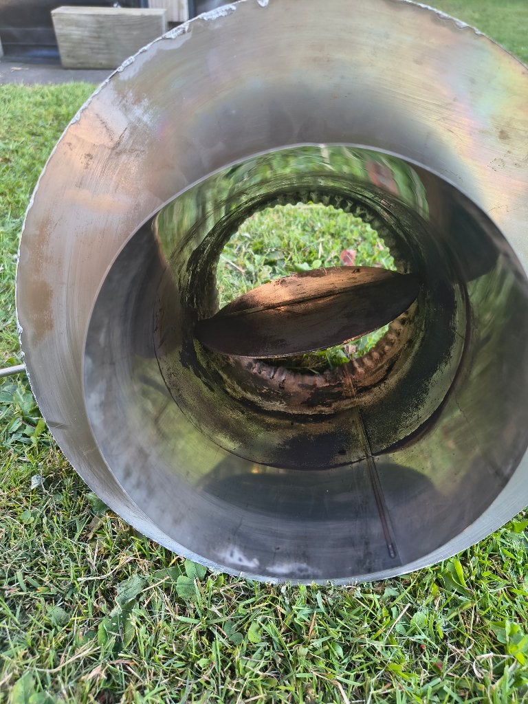 Kachelbuis / kachelpijp met smoorklep en rozet Ø150 mm, Houtkachel, Ophalen of Verzenden, Zo goed als nieuw, Vrijstaand