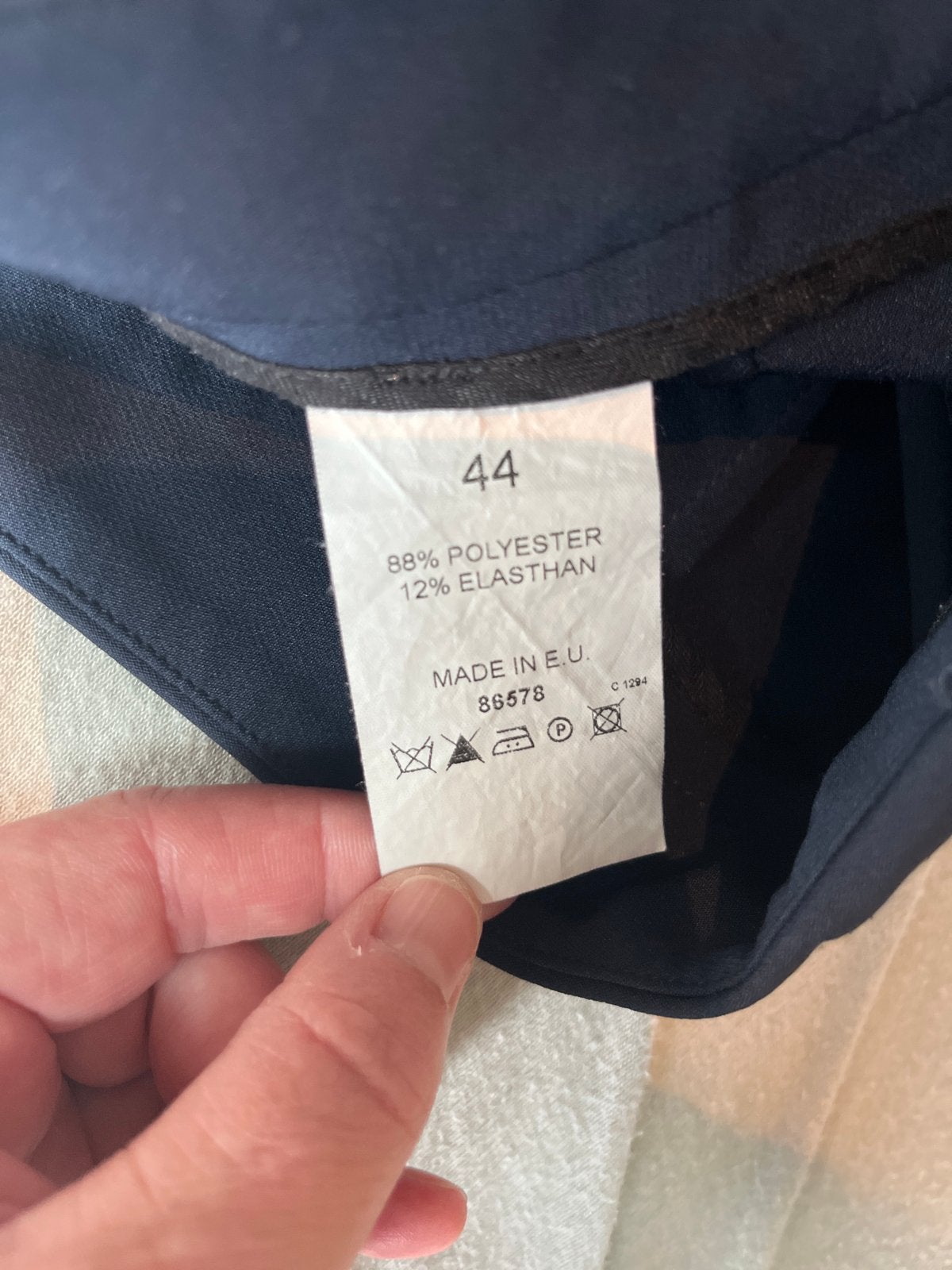 Donkerblauw damespak met blazer en pantalon, Kleding | Dames, Ophalen, Kostuum of Pak, Blauw, Maat 42/44 (L)